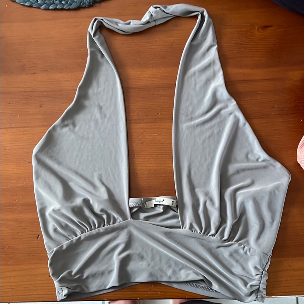 Gray Halter Top